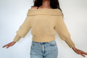 sultry shoulder sweater crochet pattern