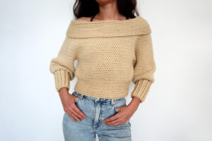 sultry shoulder sweater crochet pattern