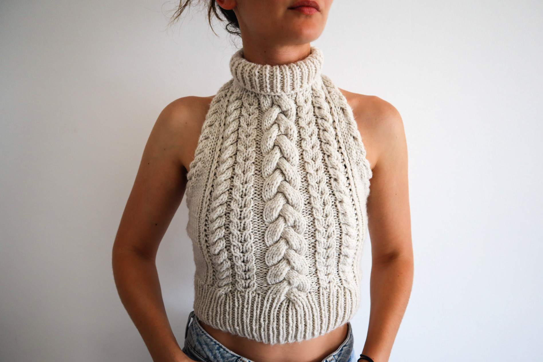 Copious Cables – Cable Knit Halter Top Pattern – The Snugglery
