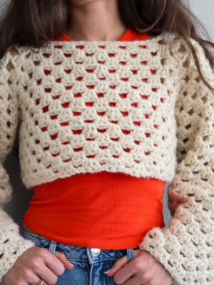 Granny Stitch Cropped Sweater - Crochet Pattern