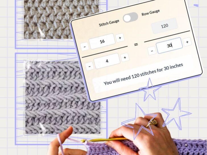 knitting and crochet gauge calculator tool