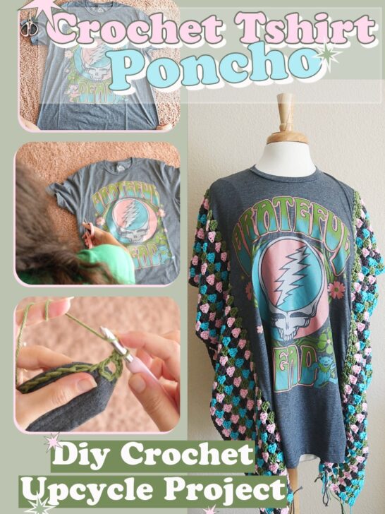 DIY Crochet T-Shirt Poncho – Upcycle an Old Tee into Festival-Ready Style