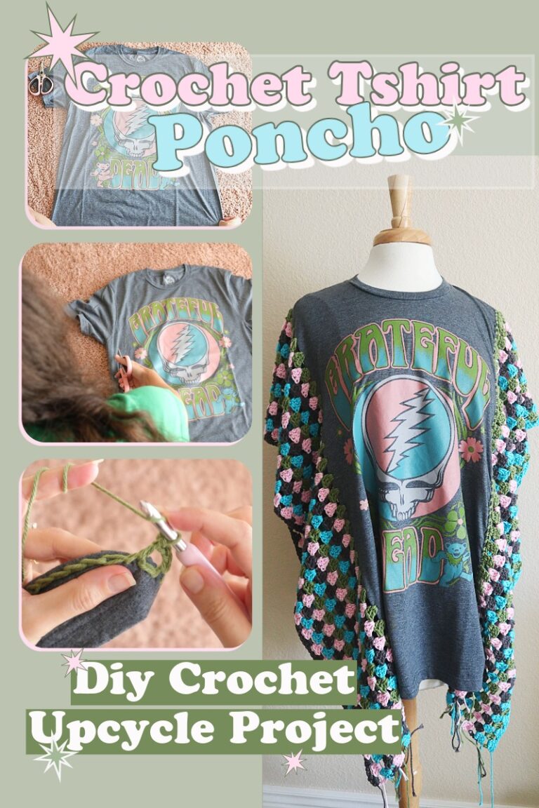 DIY Crochet T-Shirt Poncho – Upcycle an Old Tee into Festival-Ready Style