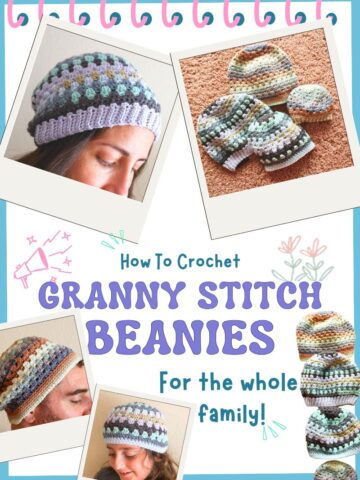 crochet granny stitch beanies