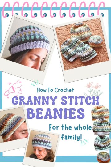crochet granny stitch beanies