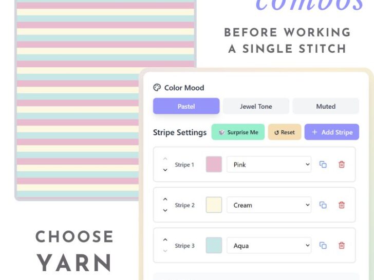 blanket stripe visualizer tool for crochet or knit blankets and scarves