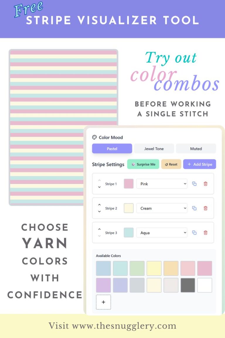 blanket stripe visualizer tool for crochet or knit blankets and scarves